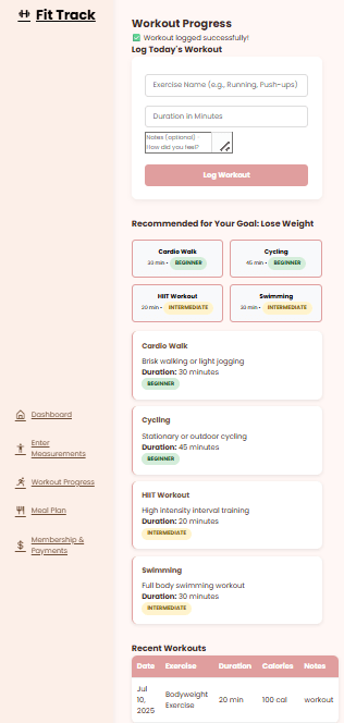 FitTrack screenshot 2